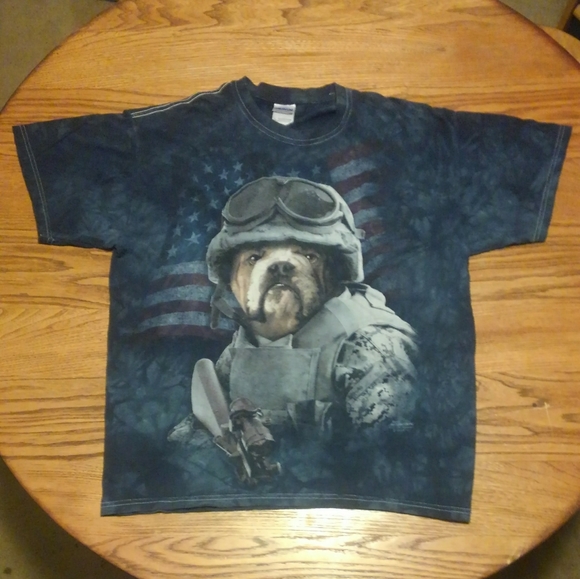 🏔️🐕 The Mountain Dog USA 🇺🇸 Military Shirt Soldier Large American Flag 🔥 - Picture 6 of 7